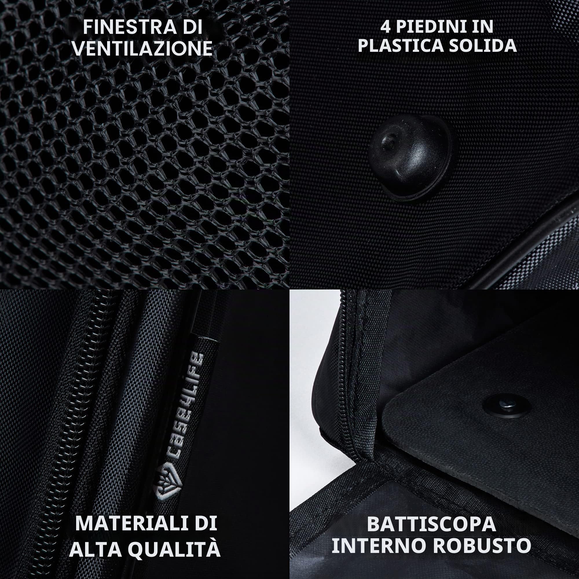 Case4Life Nero Borsa Sacchetto Resistente all’Acqua per Scarpe da Trekking Escursionismo Stivali - Garanzia a Vita