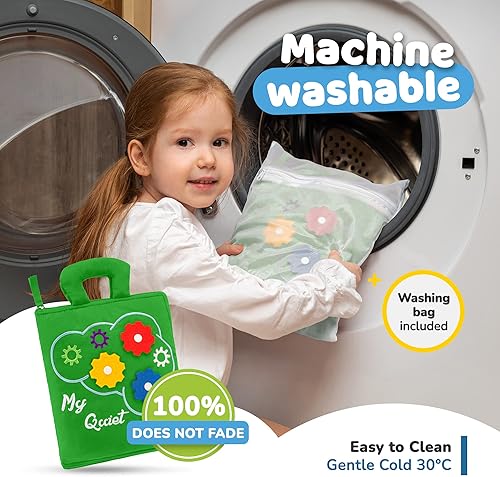 Vista 5 de deMoca - Juguete montessori, libro para bebés - Juguetes para niños pequeños - Juguete de viaje - Juguete educativo con actividades para niños