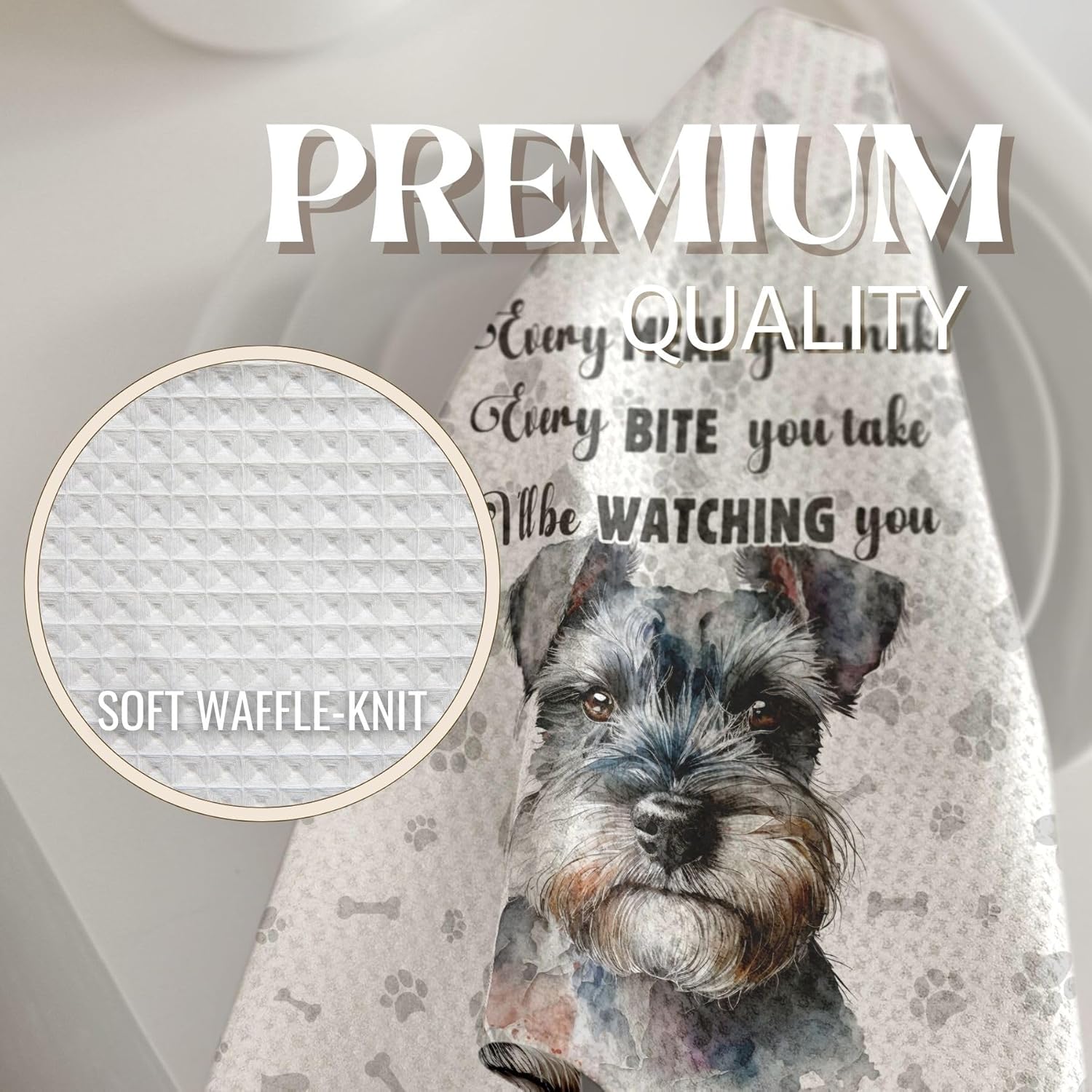 InnoBeta Schnauzer Gifts for Women, Kitchen Towel Set, 16x24 in Microfiber Dish Tea Towel, Hand Towel Gifts for Schnauzer Owners, 2 Pack - Image 4