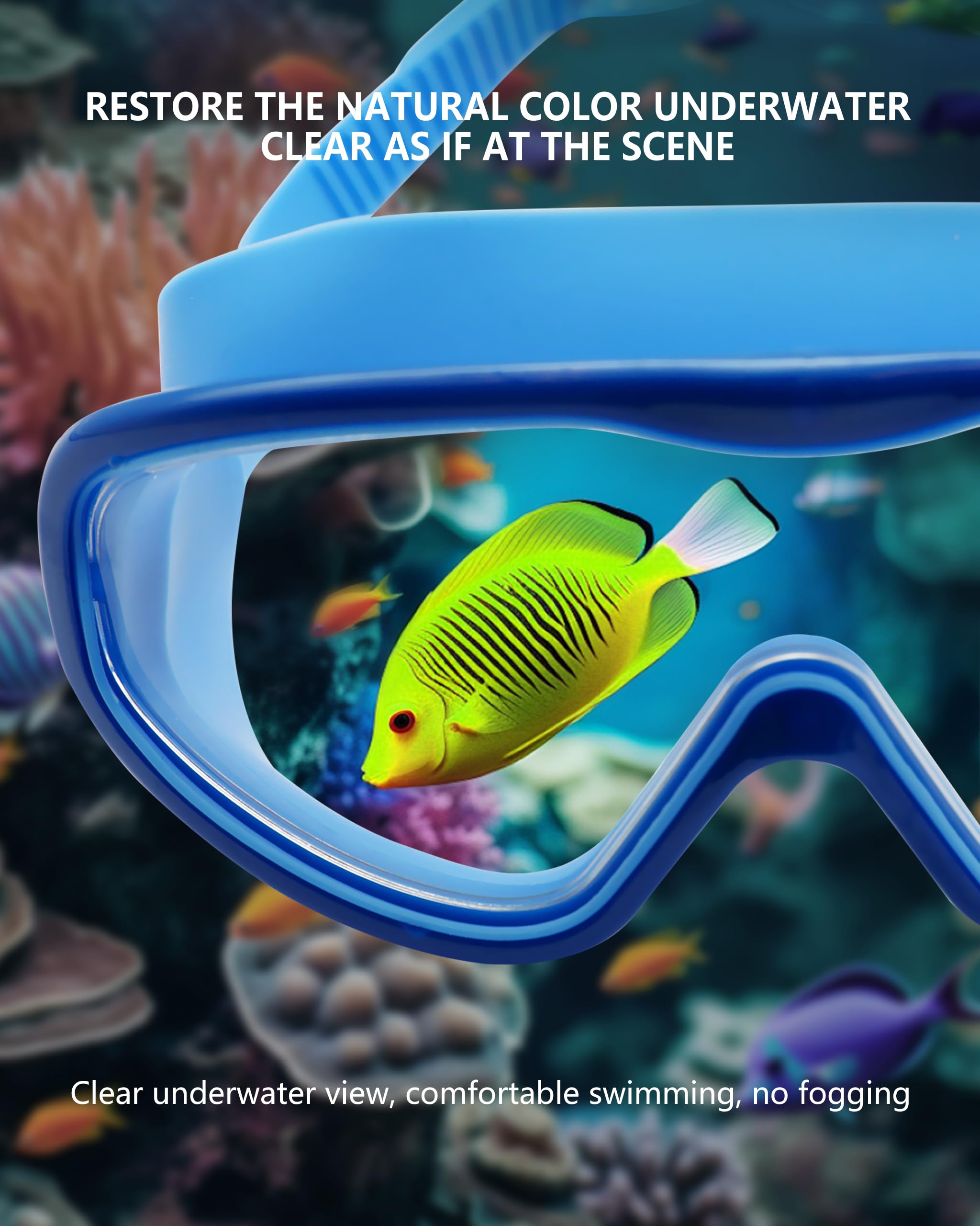 Gafas de natación con revestimiento antivaho, protección UV, paquete de 2 con tapones para los oídos, negro y azul