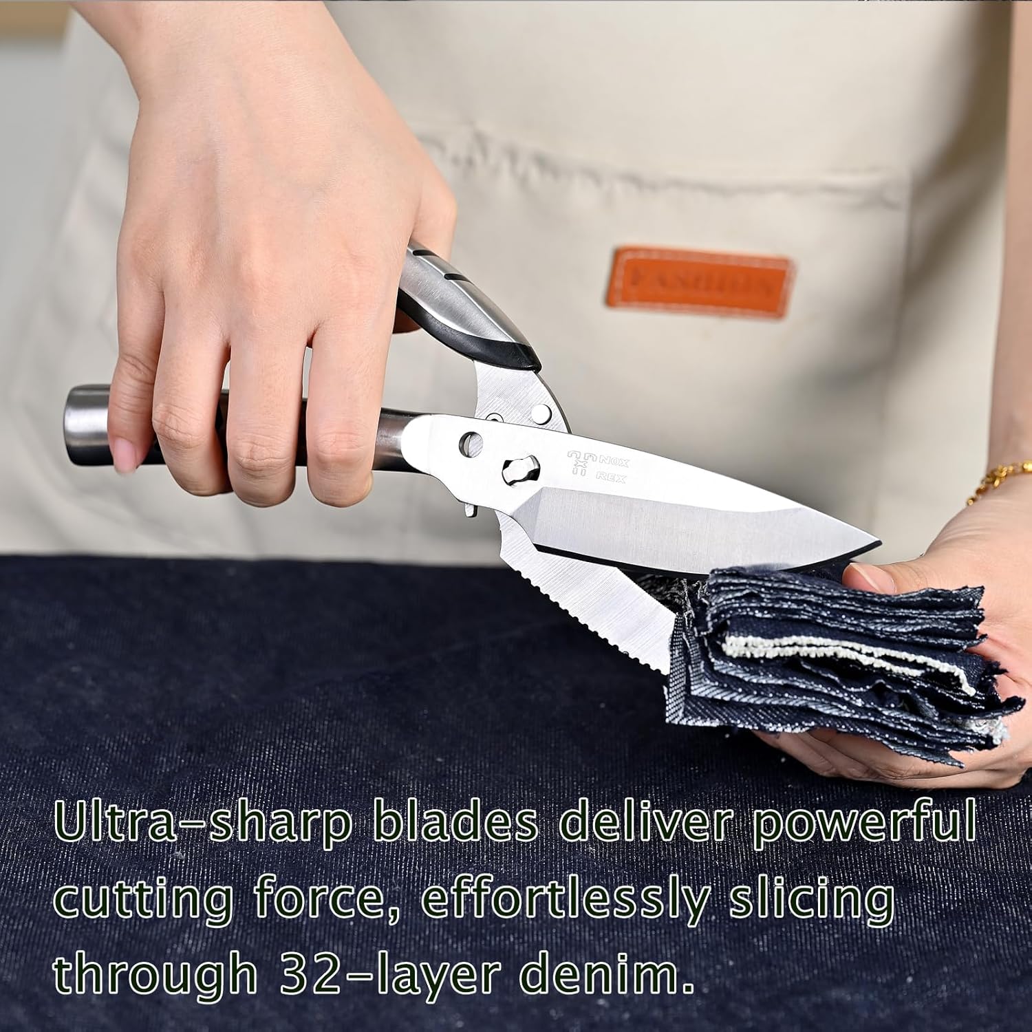 Kitchen Shears Heavy Duty, Stainless Steel Sharp Poultry Kitchen Scissors for Food,Work or Daily Use (Black and Silver)