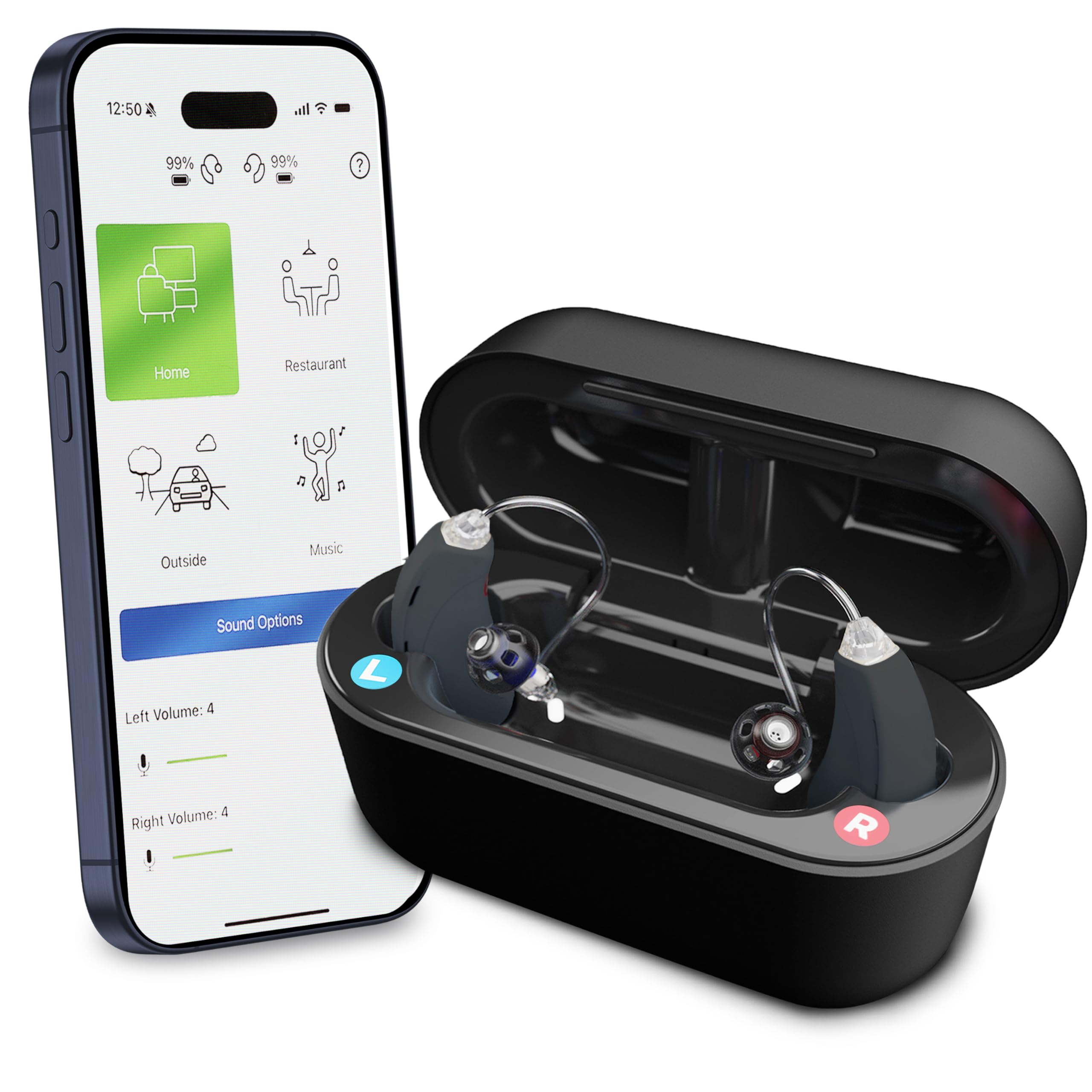 Mach II Pro Wireless OTC Hearing Aids for Adults Seniors | Bluetooth Call Enabled iOS Android, Rechargeable, Nearly Invisible Noise Reduction, USA Customer Service FSA HSA eligible (Graphite)-image-37