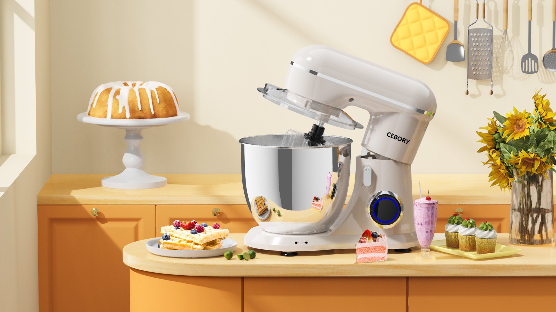 Amazon.com: CEBORY 3-IN-1 Electric Stand Mixer, 6.5QT Bowl 660W 10