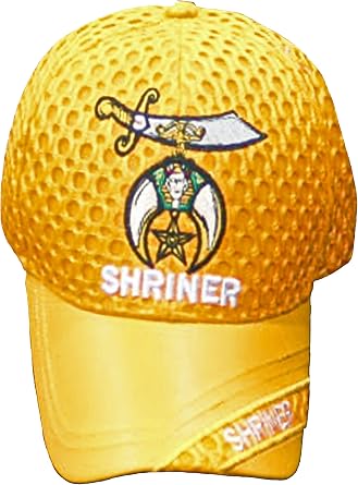 Buy Caps and Hats Shriner Baseball Cap Golden Orange Shriners Mens Mesh Hat
