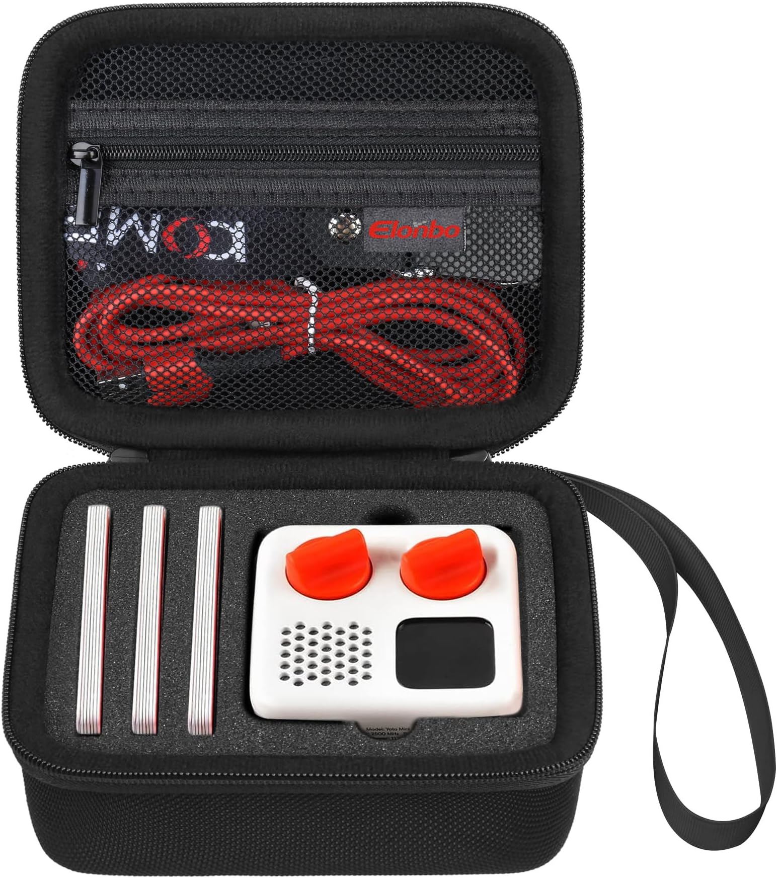 ElonboCarrying Case for Yoto Mini – Kids Portable Bluetooth Travel Speaker Player, Kids Audio & Music Player cover, Children’s Speaker Plays Audiobook Cards Radio Storage Holder, Black