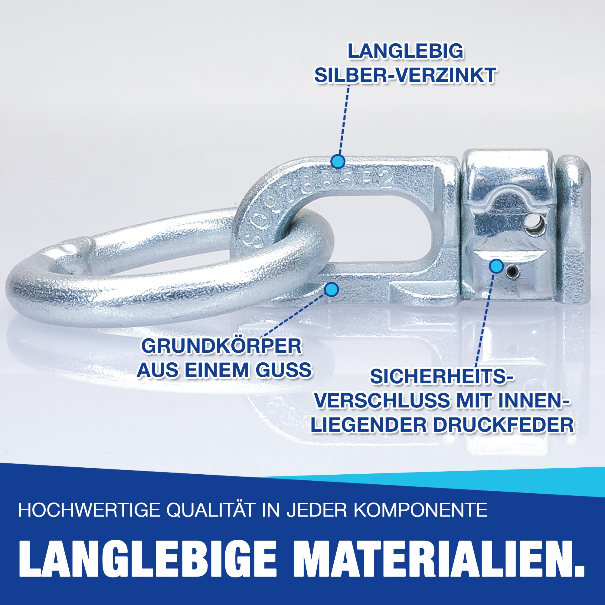 10x Double Fitting Ferrure d'extrémité, Fitting d'extrémité, Ferrure d'extrémité Double pour Rail Airlin, Rail d'arrimage, 2700 daN