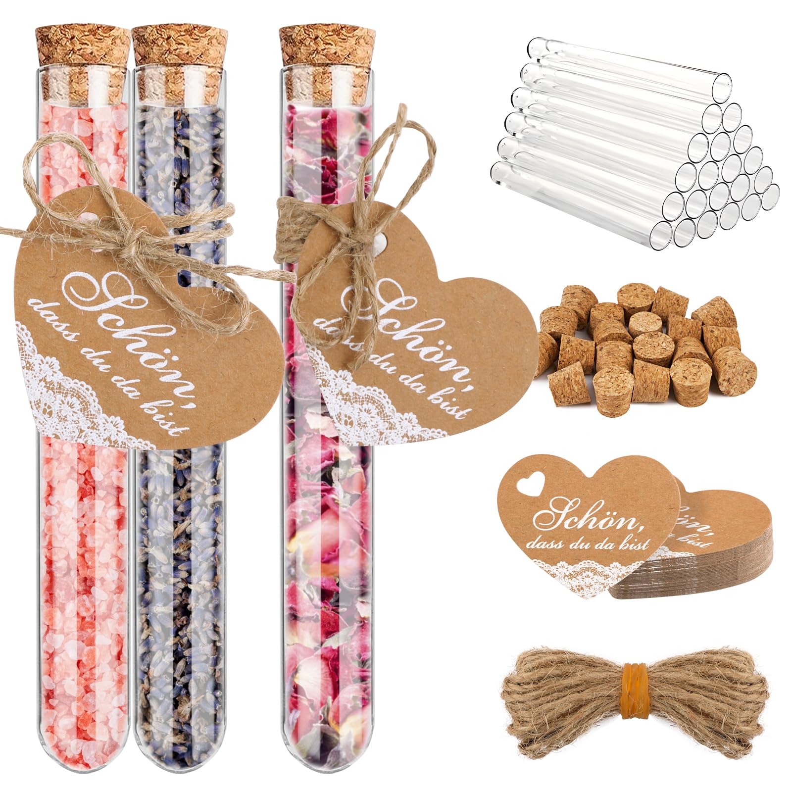 30 Stück Reagenzgläser Mit Korken - 12x75mm Kunststoff Röhrchen Für Deko