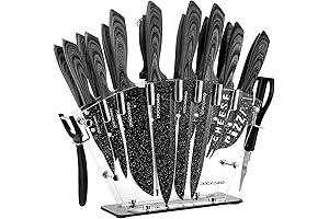 dockorio Kitchen Knife Set, 19 PCS Superior Sharp Knives Cutlery Set with Block