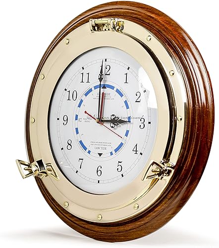 Nagina International Hermoso reloj de marea de la hora del estilo marino  Regalo de decoración de latón náutico