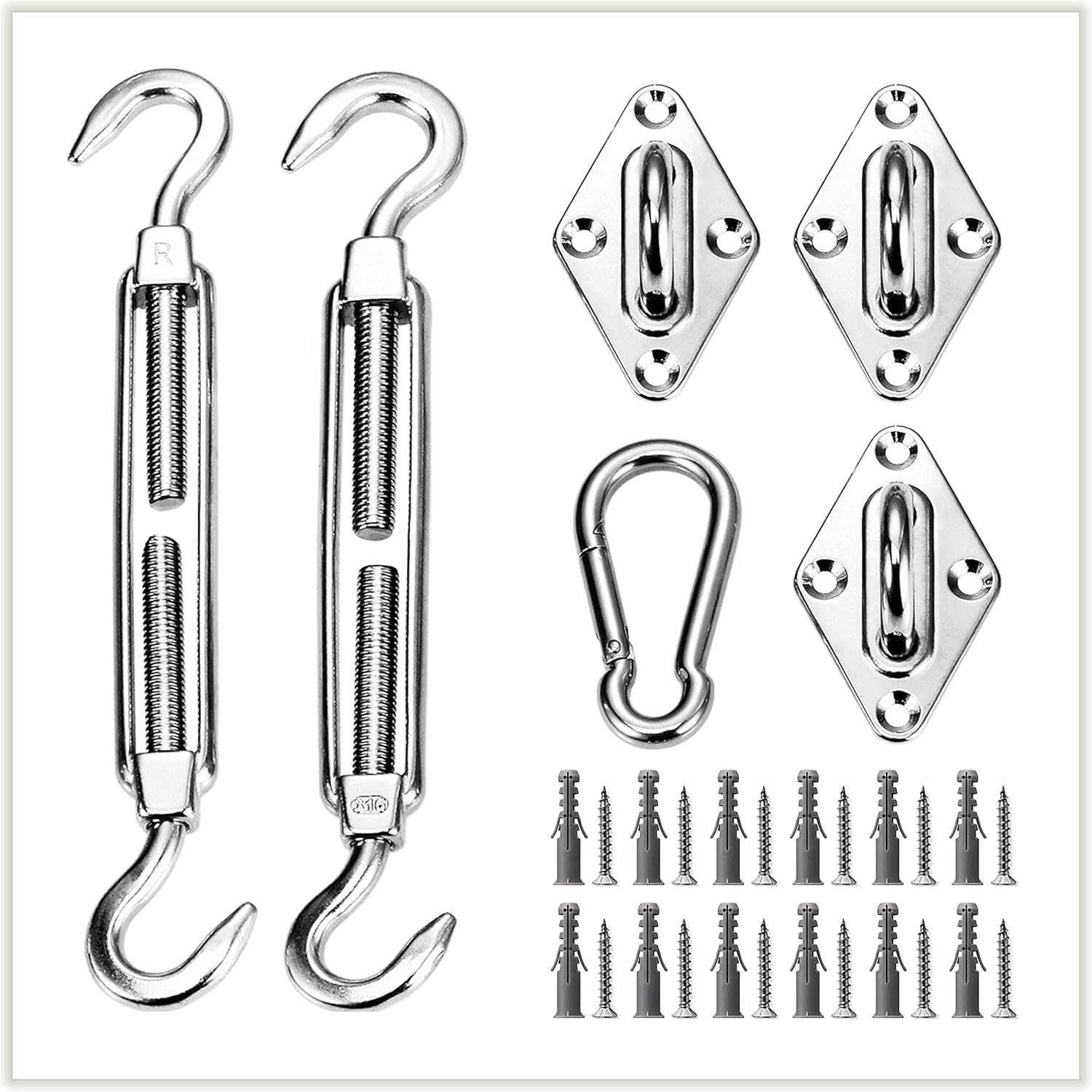 ColourTree 12' x 12' x 12' Beige Sun Shade Sail with Triangle Hardware Kit (Hardware Kits Only)