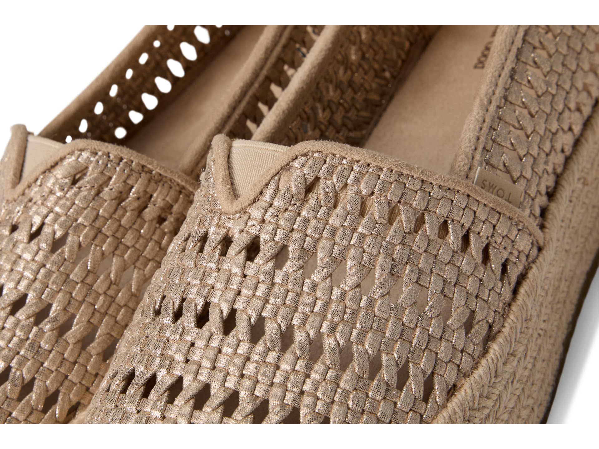 TOMS Damen Champagne Metallic Leather Basket WeaveSneaker