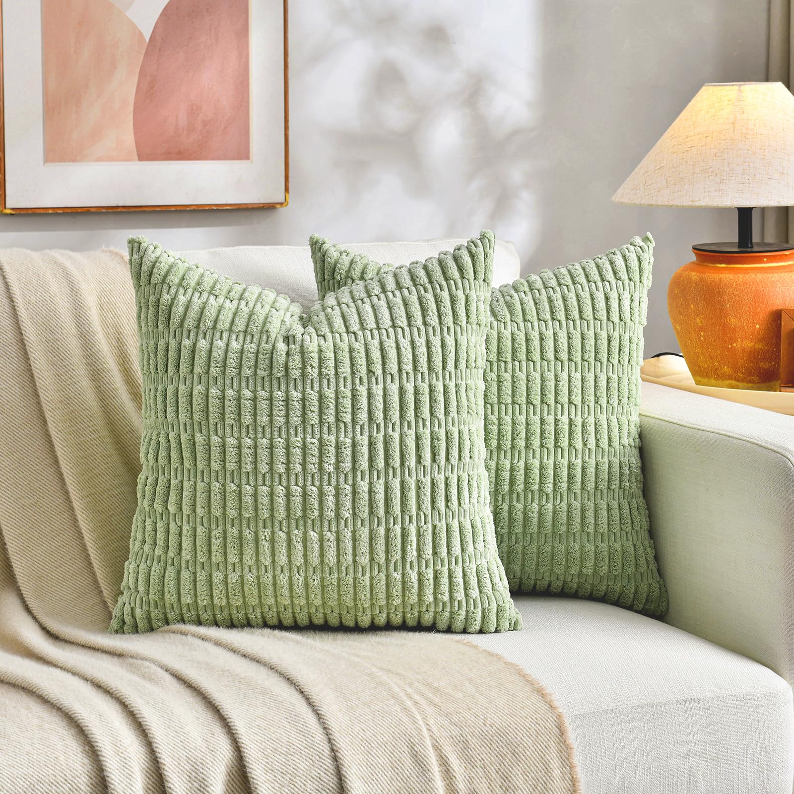 Fancy Homi - Juego de 4 fundas de cojín decorativas para salón, sofá y cama, estilo moderno, rústico y boho, decoración para el hogar, 66 x 66 cm, gama de amarillos