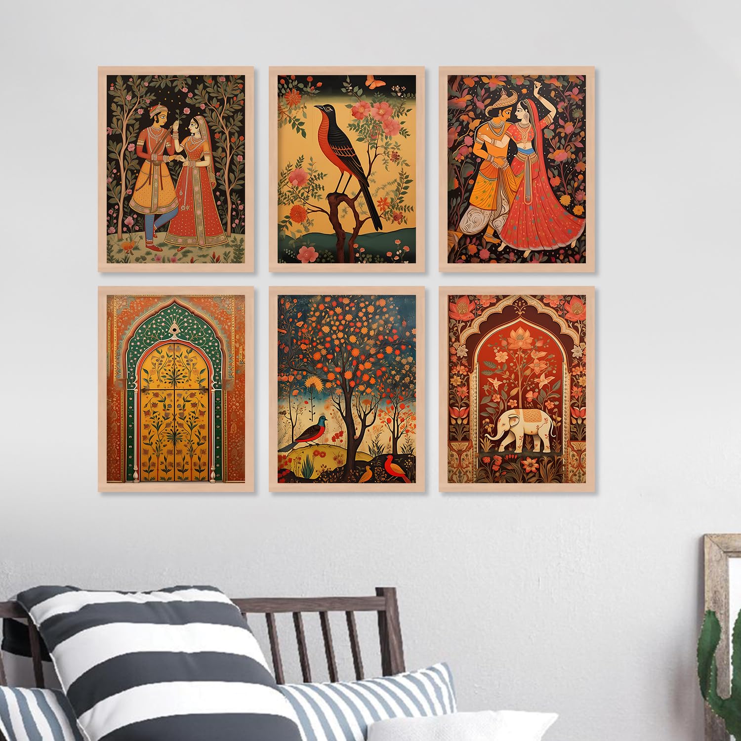 kotart Premium Digital Paintings with Frame for Home Decoration - Painting for Living Room Bedroom Office Room Decor - Painting for Wall Decoration - Pack of 6 (Combo15)