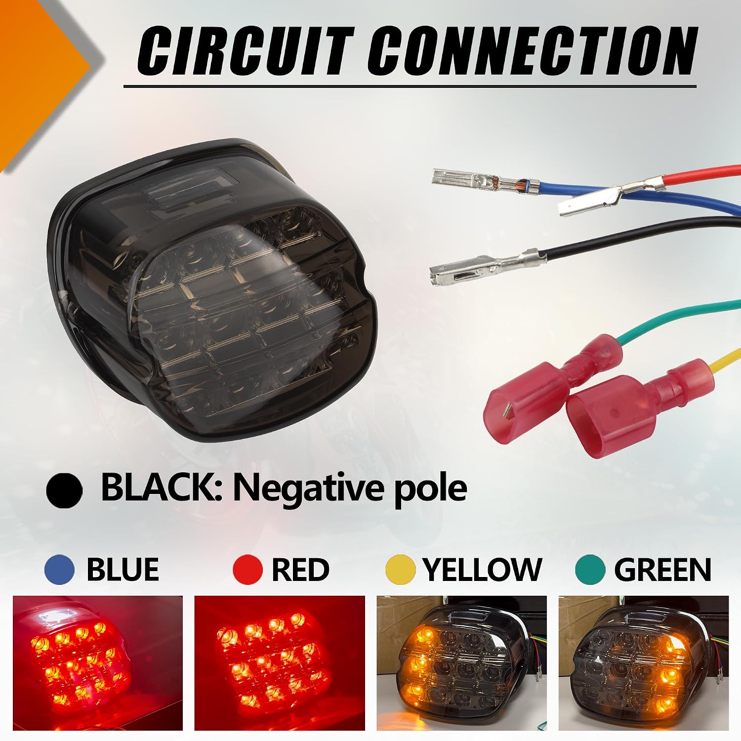 Smoked Black LED Rear Tail Light,Motorcycle Strobing Brake Driving Taillights For Dyna Road King Electra Glide Street Bob Touring Parts(Type A Five Line)