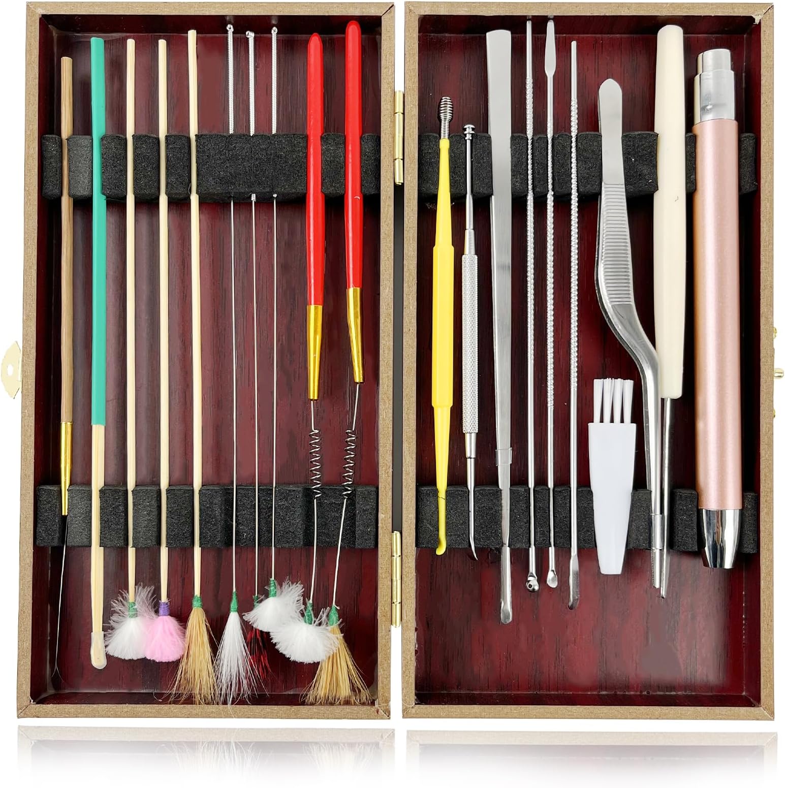 20Pcs Earwax Removal Kits Brushes for Ear, Ear Cleaning Tool Kits, Luminous Ear Picks Earwax Catcher Cleaning Brushes Clips Goose Feather Ear Pick Stick, Adults and Children Ear Wax Removal Tool