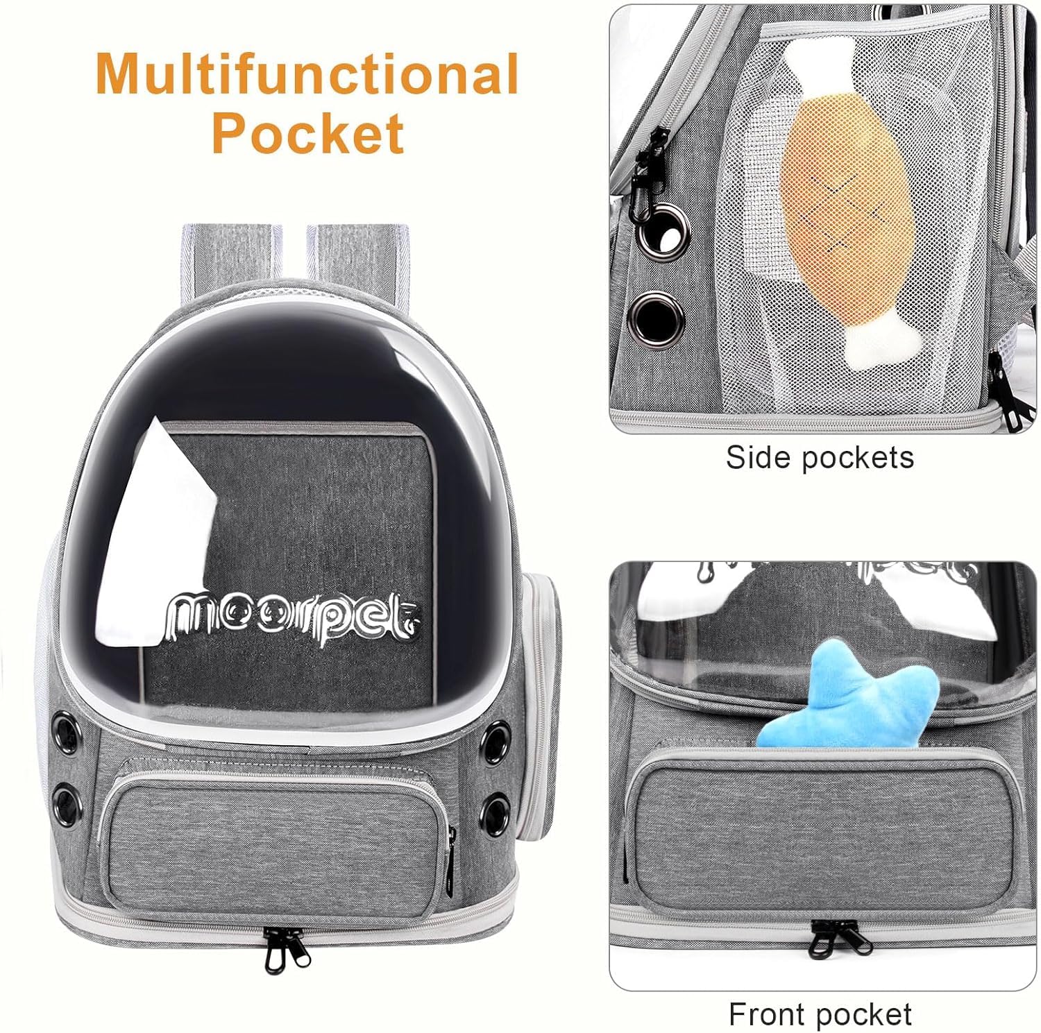 Brikipth Cat Backpack Carrier,Expandable Pet Bubble Backpack Airline Approved, Pet Travel Carrying Bag for Small Medium Cats and Puppy with Hiking Walking Outdoor Use 1