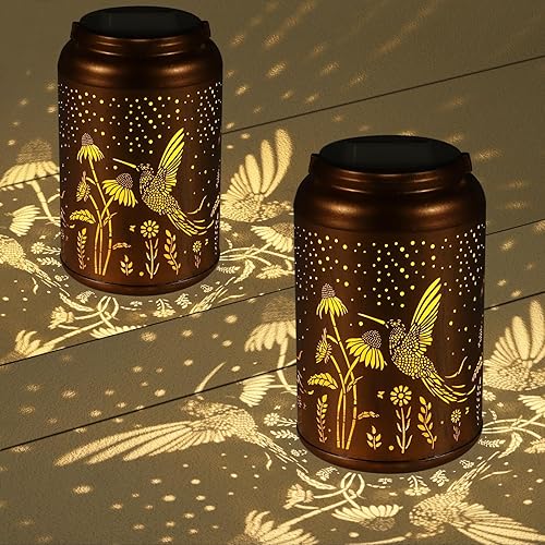 Miniatura 20 de Faroles solares impermeables para exteriores, decoración de hongos de abeja, regalos para mujeres, para la abuela, luces solares colgantes para