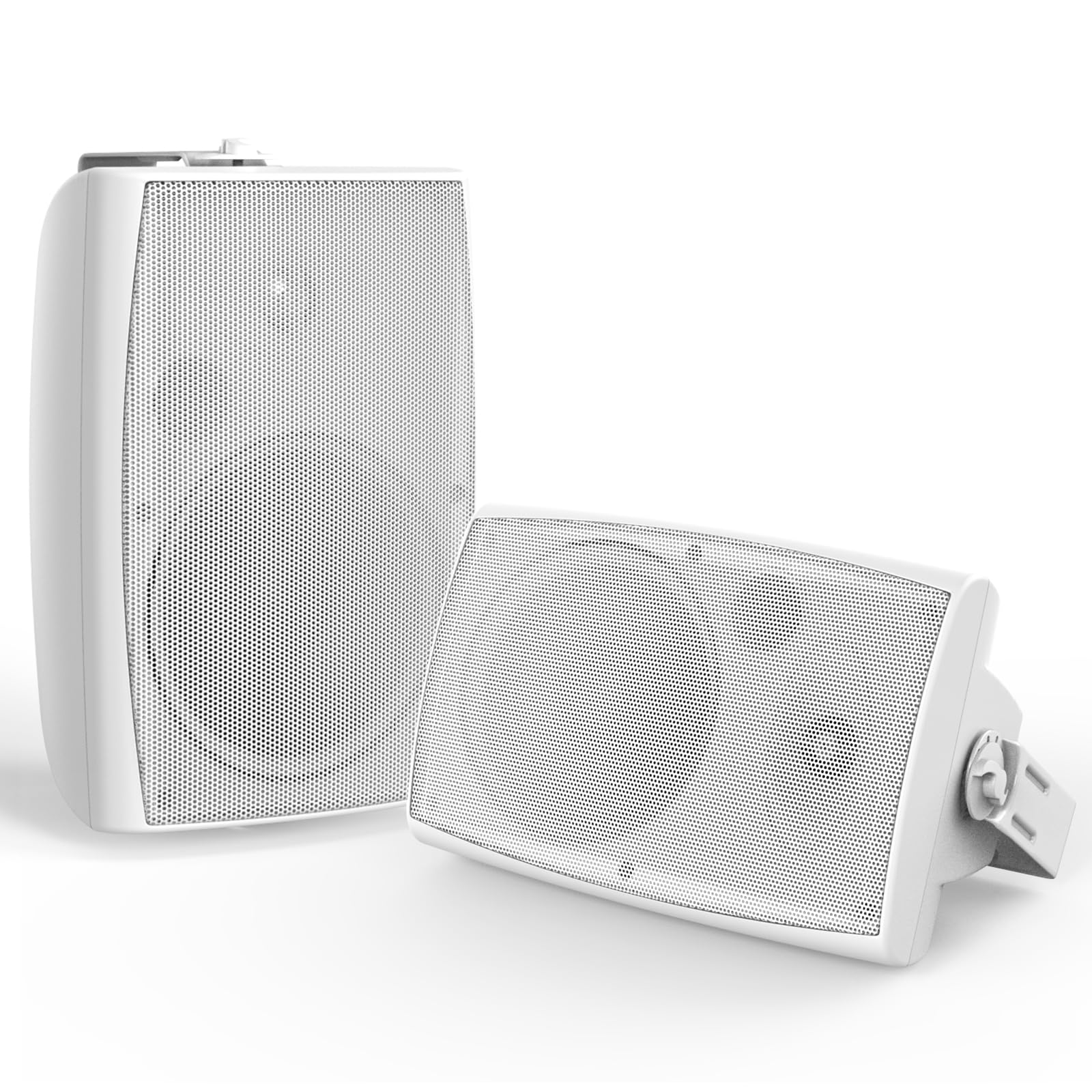 STUDIOFINIX TWS Haut-parleurs Bluetooth d'extérieur de 20,3 cm, 600 W, jumelage stéréo TWS, système de haut-parleurs étanches à montage mural pour patio, maison, bord de piscine, terrasse