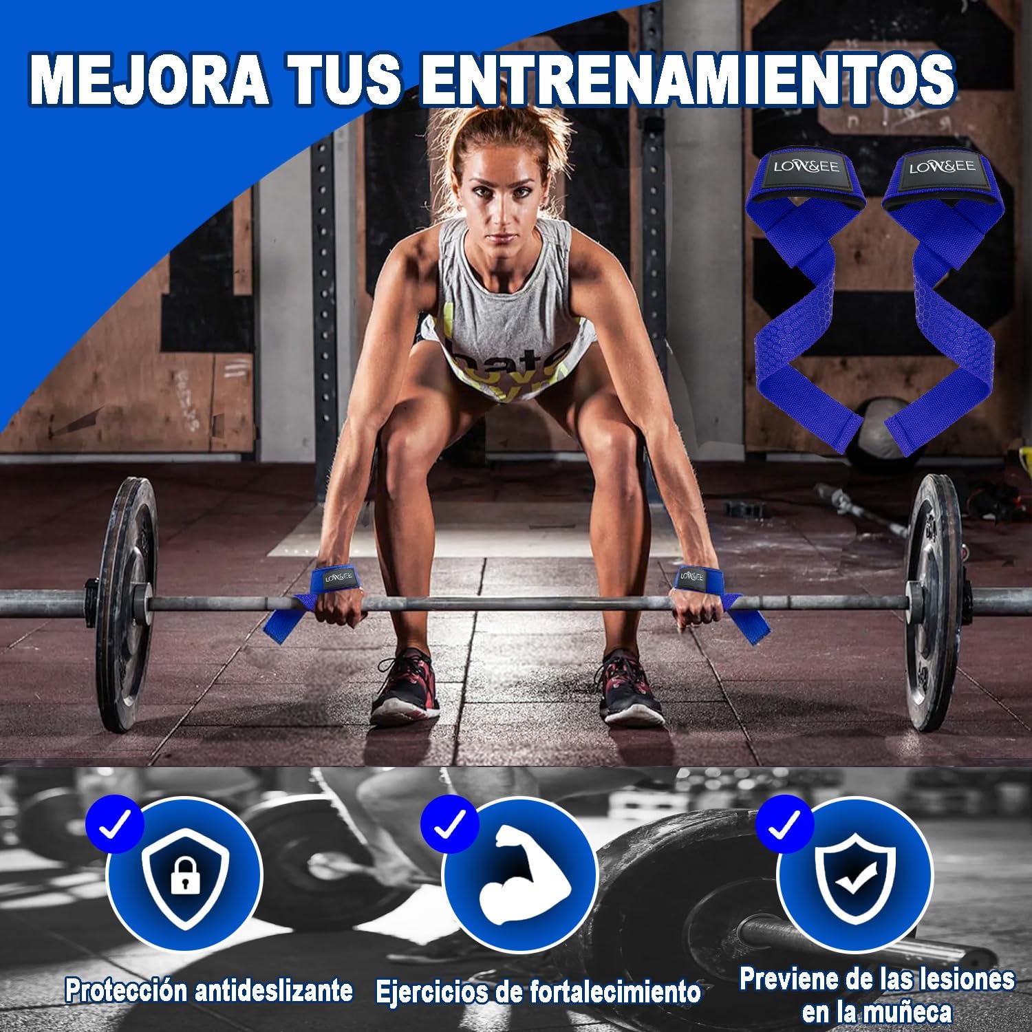 CORREAS DE LEVANTAMIENTO DE PESAS SPIRIT. SOPORTE DE LA BARRA DE MUÑECA