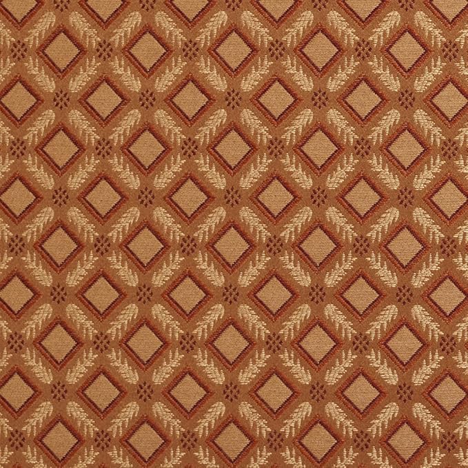E637 Diamond Orange Red and Gold Damask Upholstery and Window Treatment Fabric by