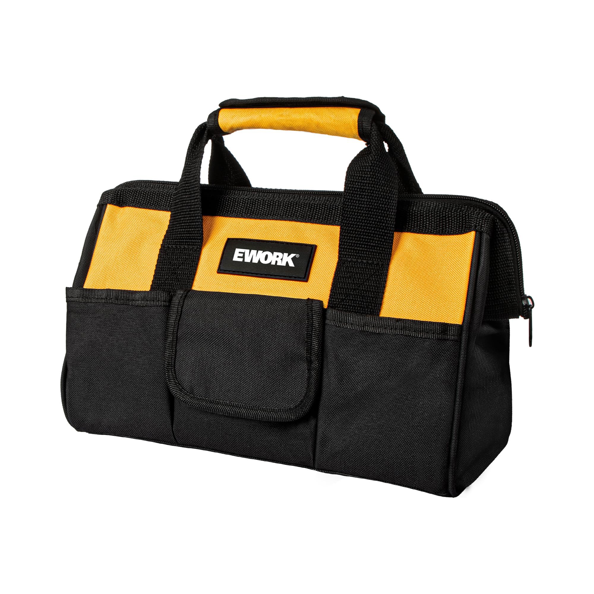 EWORK Tool Bag Small 12" Heavy Duty Canvas Tool Bags for Men Women with 3 Outer Pockets, Durable Zipper and Reinforced Bottom Tool Organizer Bag