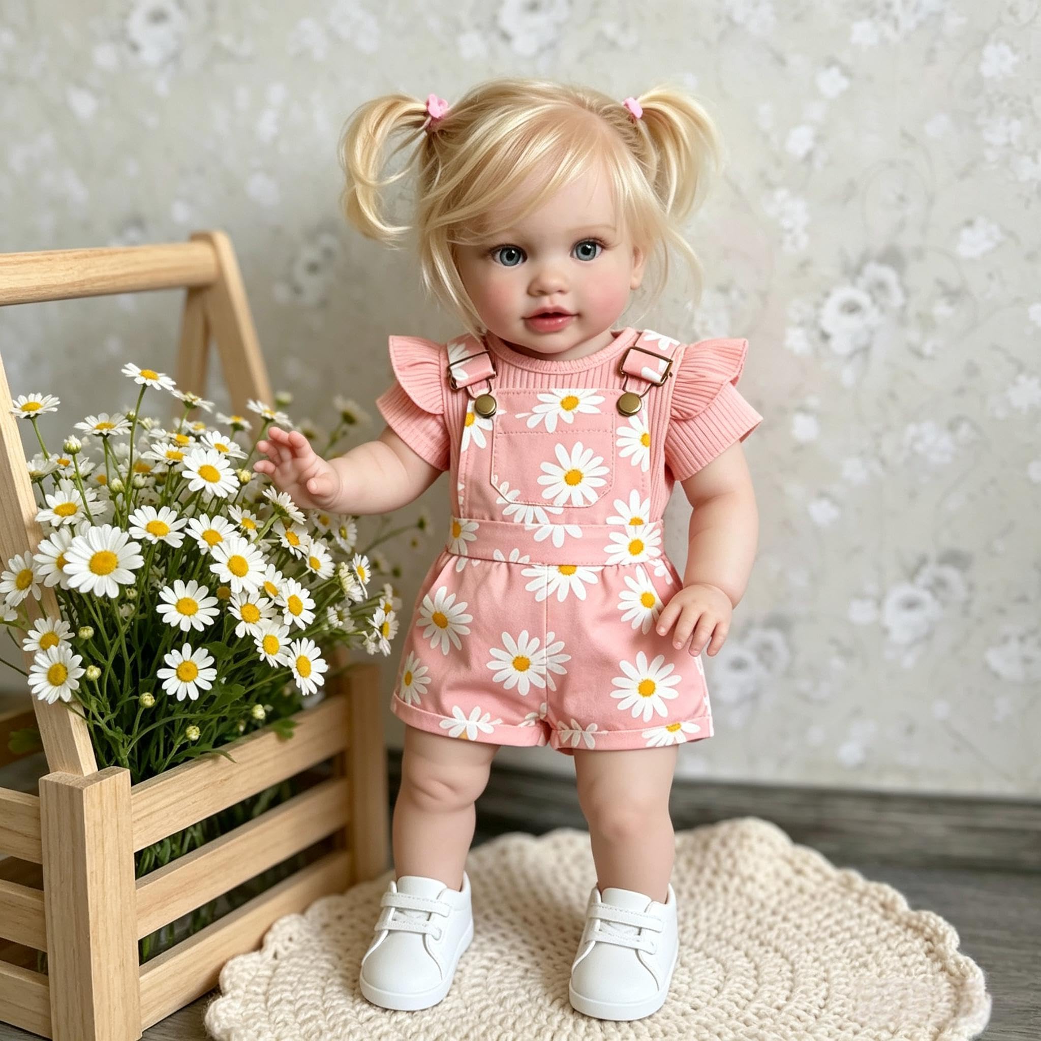 Lebensechte Reborn-Kleinkind-Puppen, blondes Mädchen, Pippa, 66 cm, große Größe, Reborn-Babypuppe, echtes Leben, Babypuppe, weiches Vinyl-Tuch, realistische Kleinkind-Puppe, Geschenk für