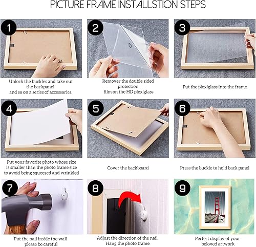 Miniatura 4 de Marco de fotos de 12 x 16 pulgadas, marcos de pintura con diamantes hechos de madera maciza, fotos de 10 x 14 pulgadas con paspartú o de 12 x 16