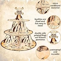 Vista 19 de Soporte de 3 niveles para cupcakes con temática de autos de carreras, decoración de fiesta de cumpleaños, soporte redondo de cartón para cupcakes