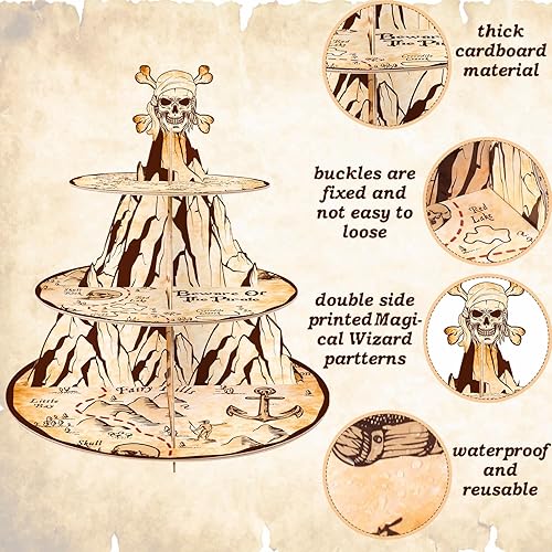 Miniatura 19 de Soporte de 3 niveles para cupcakes con temática de autos de carreras, decoración de fiesta de cumpleaños, soporte redondo de cartón para cupcakes