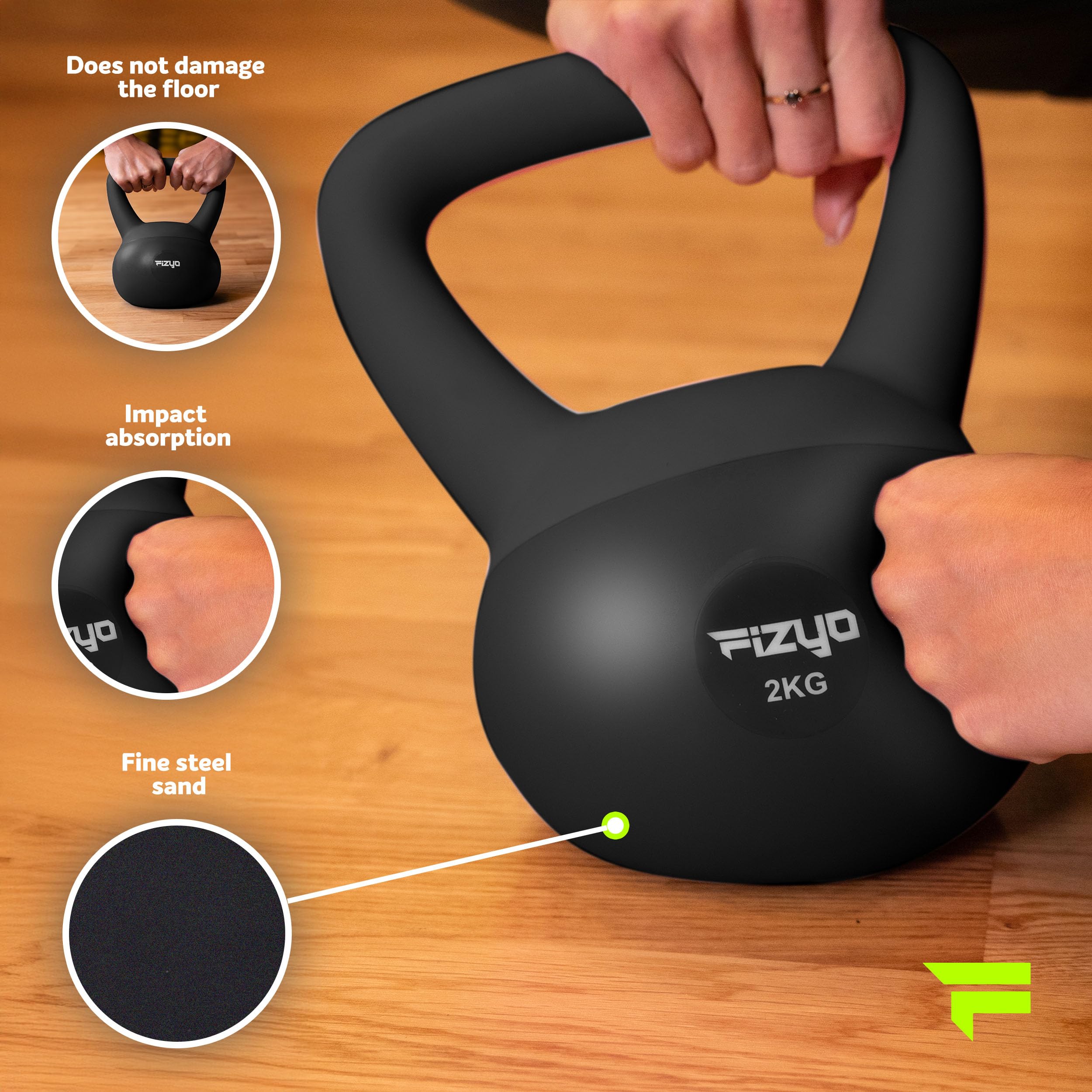 Fizyo Miękki Kettlebell Wypełniony Żelaznym Piaskiem, Antypoślizgowy Uchwyt, PVC Bezpieczny dla Podłogi, Hantle do Treningu, Podnoszenie Ciężarów w Domu i Siłowni, dla Kobiet i Mężczyzn