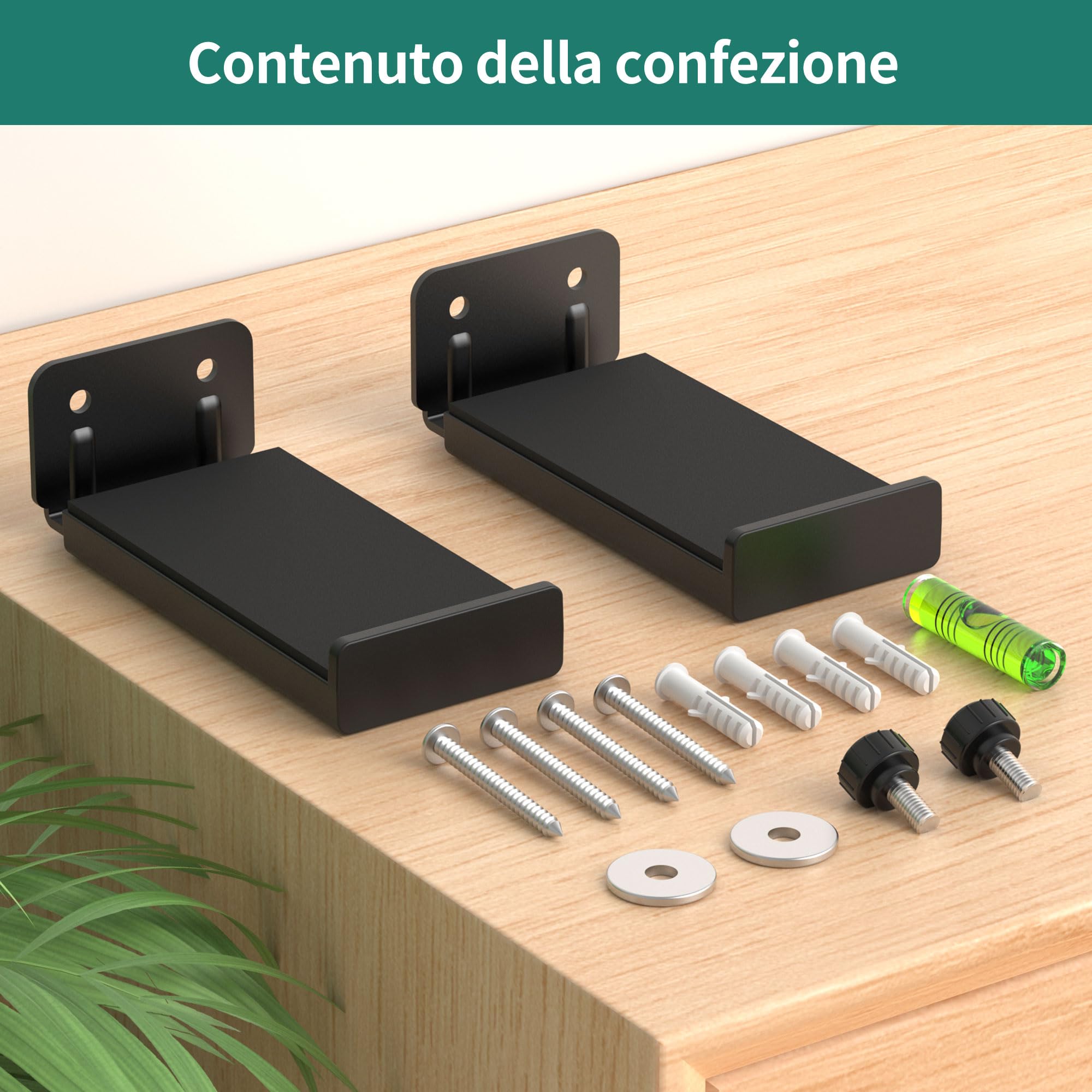 HomeMount Soundbar - Supporto da parete per TV, regolabile soundbar da parete fino a 170 mm di profondità, supporto da parete per altoparlante fino a 15 kg con cuscinetti EVA, universale compatibile