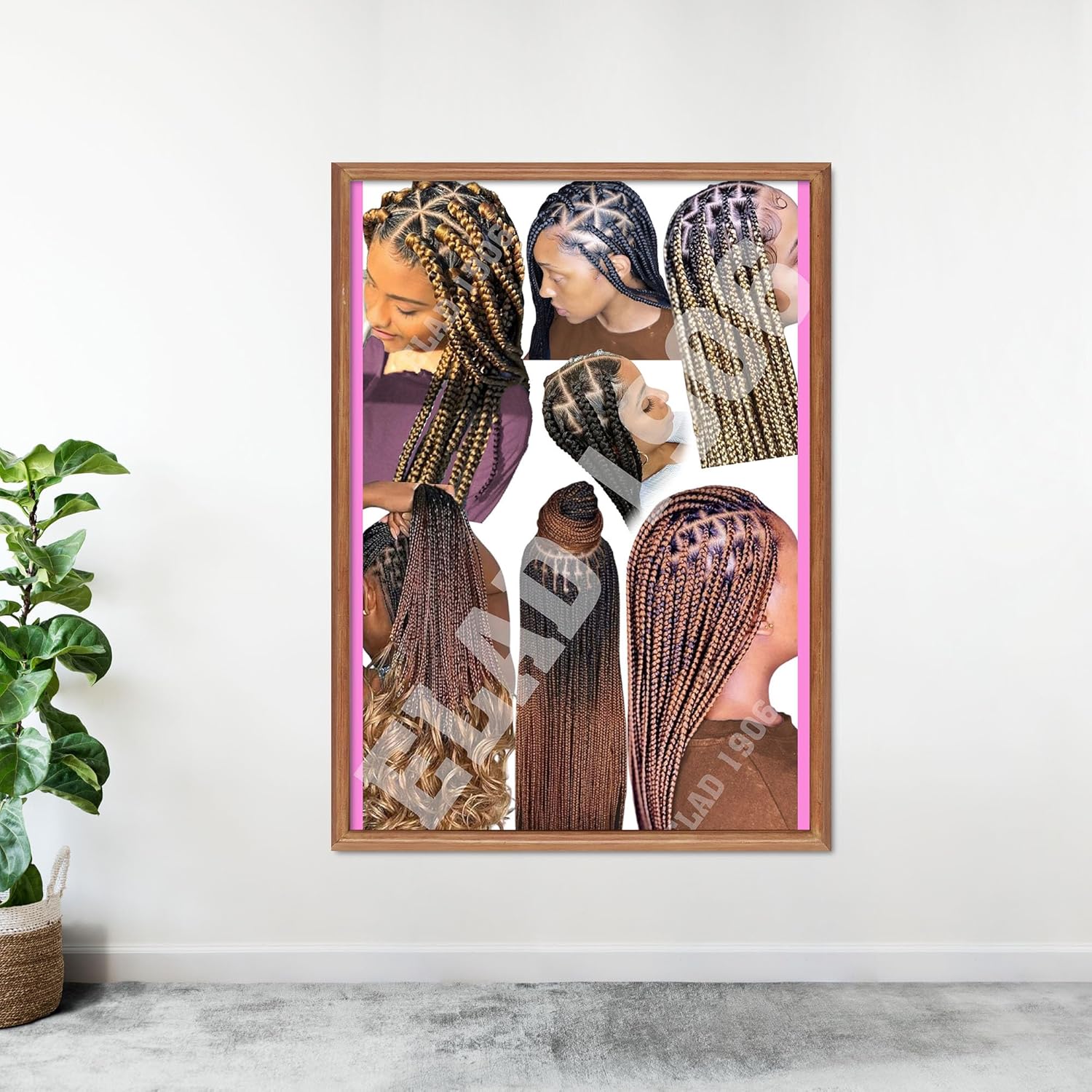 ELAD1906-Vinyl Glossy Poster for Braids Shop, African Hair Braiding Poster, Eye-Catching Window Display, Durable & Tear-Resistant, No Color Change Under Sunlight, elad1906 Poster-1