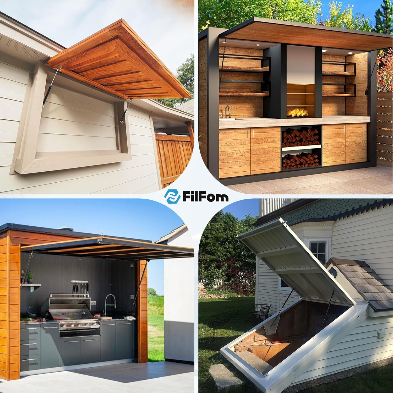 28 Inch Gas Struts Shock Spring 150 Lbs/667N Lift Support with L-Type Mounts for RV Bed Door Heavy Duty Toolbox TV Cabinet Bar Banch Lid Basement Floor Hatch, Set of 2