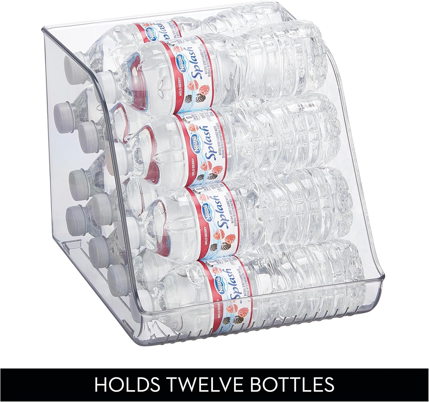 iDesign Water Bottle Organizer for Fridge - Clear - Made in USA - Image 3