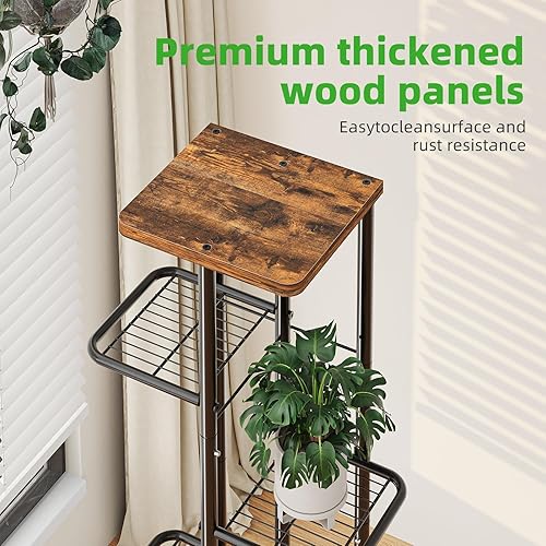 Miniatura 3 de Simple Trending Soporte para plantas de interior, estante alto de metal de 6 niveles para múltiples plantas, soportes para macetas escalonadas para