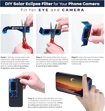 Medical king Solar Eclipse Glasses (2 pack) 2024 CE and ISO Certified Safe Shades for Direct Sun Viewing approvd 2024