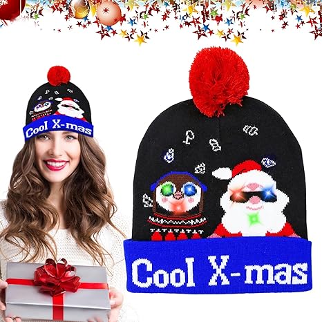 Berretta Led Luminoso Invernale Natalizia Da Neve Cappello Natale Xmas Adulto - Foto 2