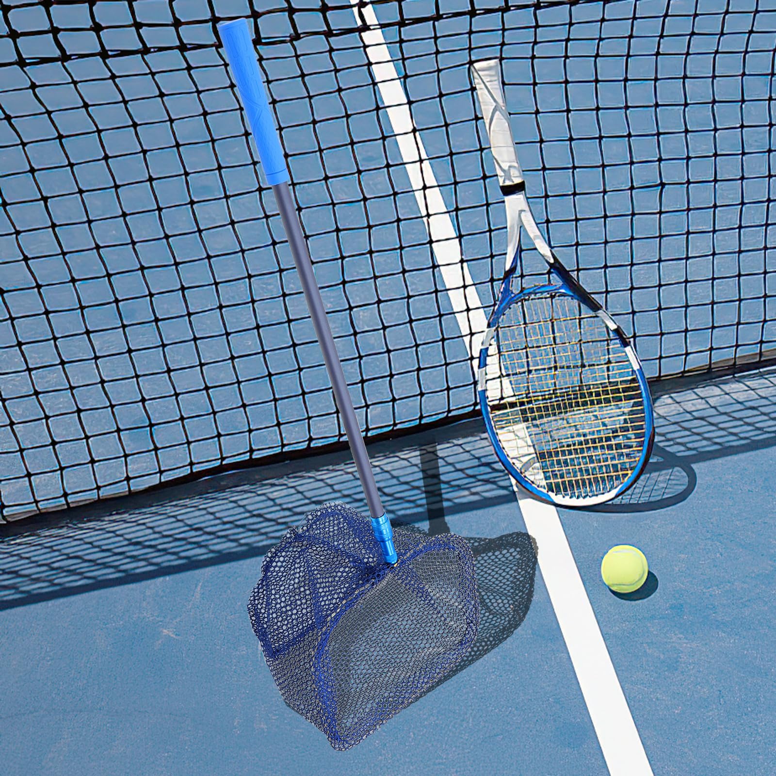 MAGICLULU Recolector de Balones de Ping Pong Portátil Red Extensible, Mango de Fibra de Carbono, Capacidad Grande para Tenis de Mesa y Uso en Entrenamiento Deportivo