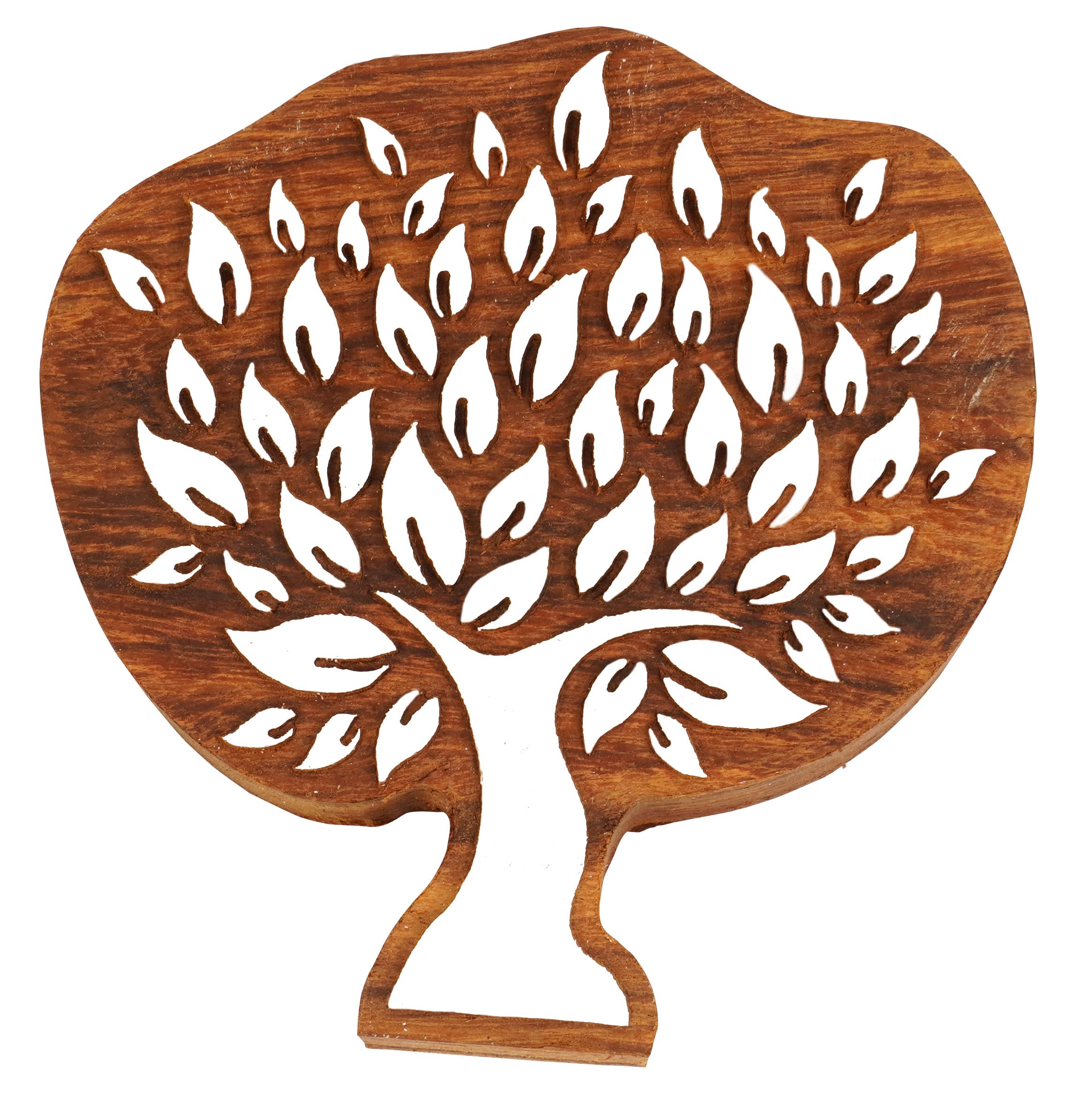 IBA Indianbeautifulart Textile Printing Block Tree Hand Carved Wooden Stamp Wood Block Printing Textile Stamp for Fabric/Pottery Blocks- 6 Inches