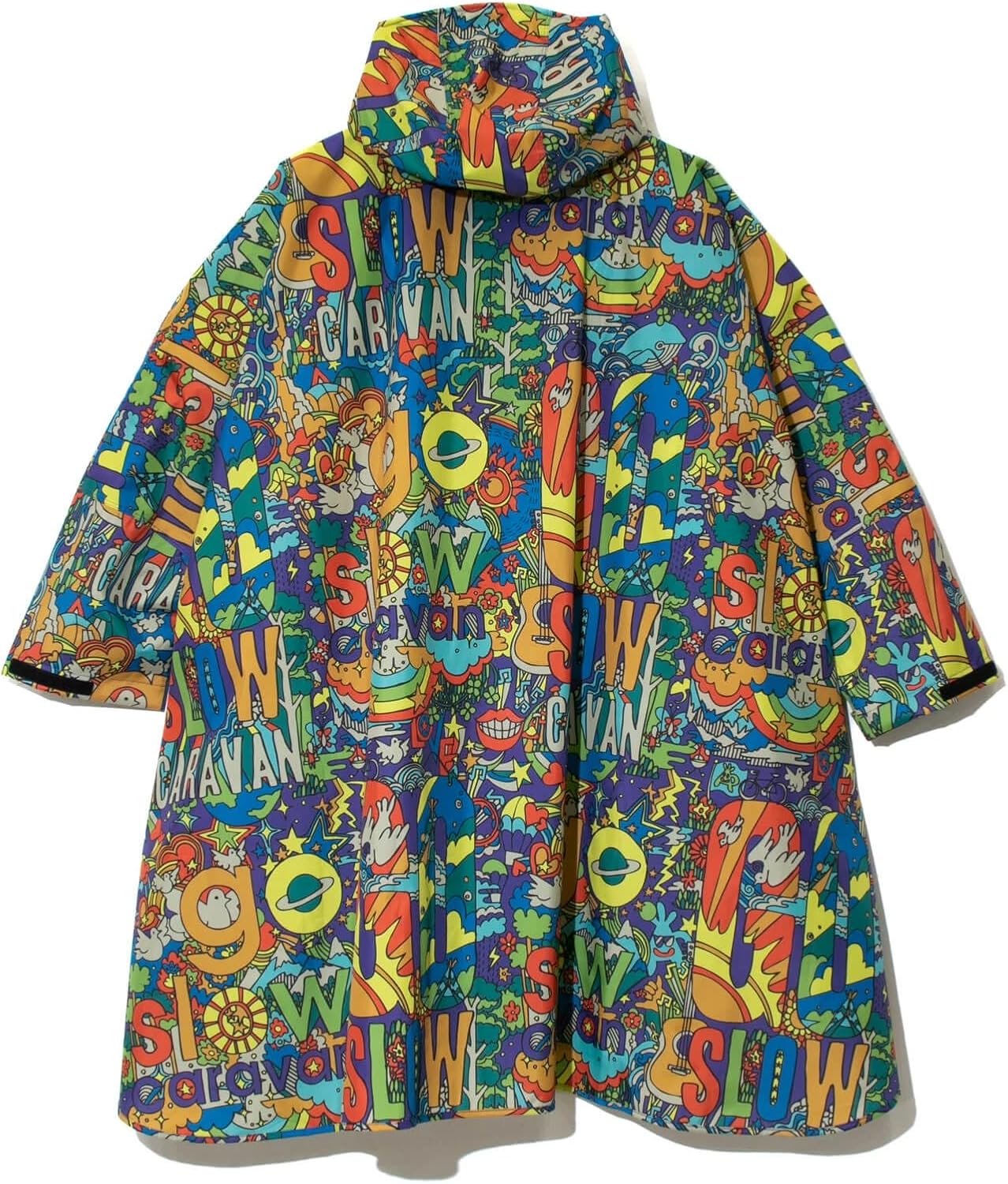 KiU×go slow caravan レインポンチョ サイケ KiU×go slow caravan 】 総柄 NEW STANDARD RAIN PONCHO (MENS