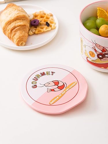 Miniatura 6 de Tazón de cerámica para ramen de 22 onzas con mango de tapa, apto para microondas, lindo vaso japonés instantáneo de fideos, cocina de ramen, regalo