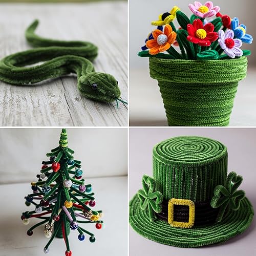 Miniatura 3 de Caydo 100 piezas de limpiapipas negras de Halloween, tallos de felpilla flexibles para arte y manualidades, decoración de Halloween (0.236 in x 12