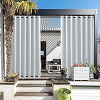 Vista 53 de NICETOWN 2 Paneles de Cortinas para Exteriores Extra Anchas Impermeables y a Prueba de Viento, Bordes Superior e Inferior con Ojales Antióxido