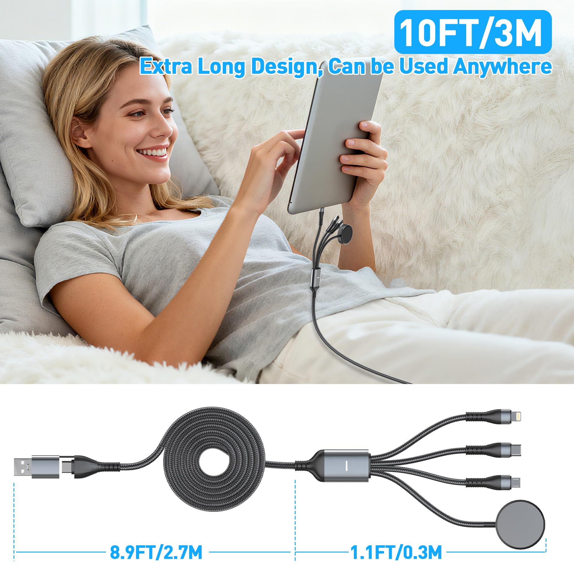 Galaxy Câble de charge multi pour Galaxy Watch 4/6/5/5 Pro