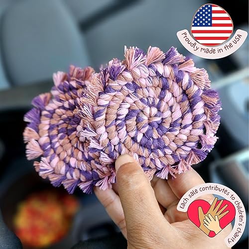 Miniatura 2 de Posavasos de algodón para automóvil, 2 unidades, lindos accesorios de automóvil para mujeres, posavasos para portavasos (muy baya)