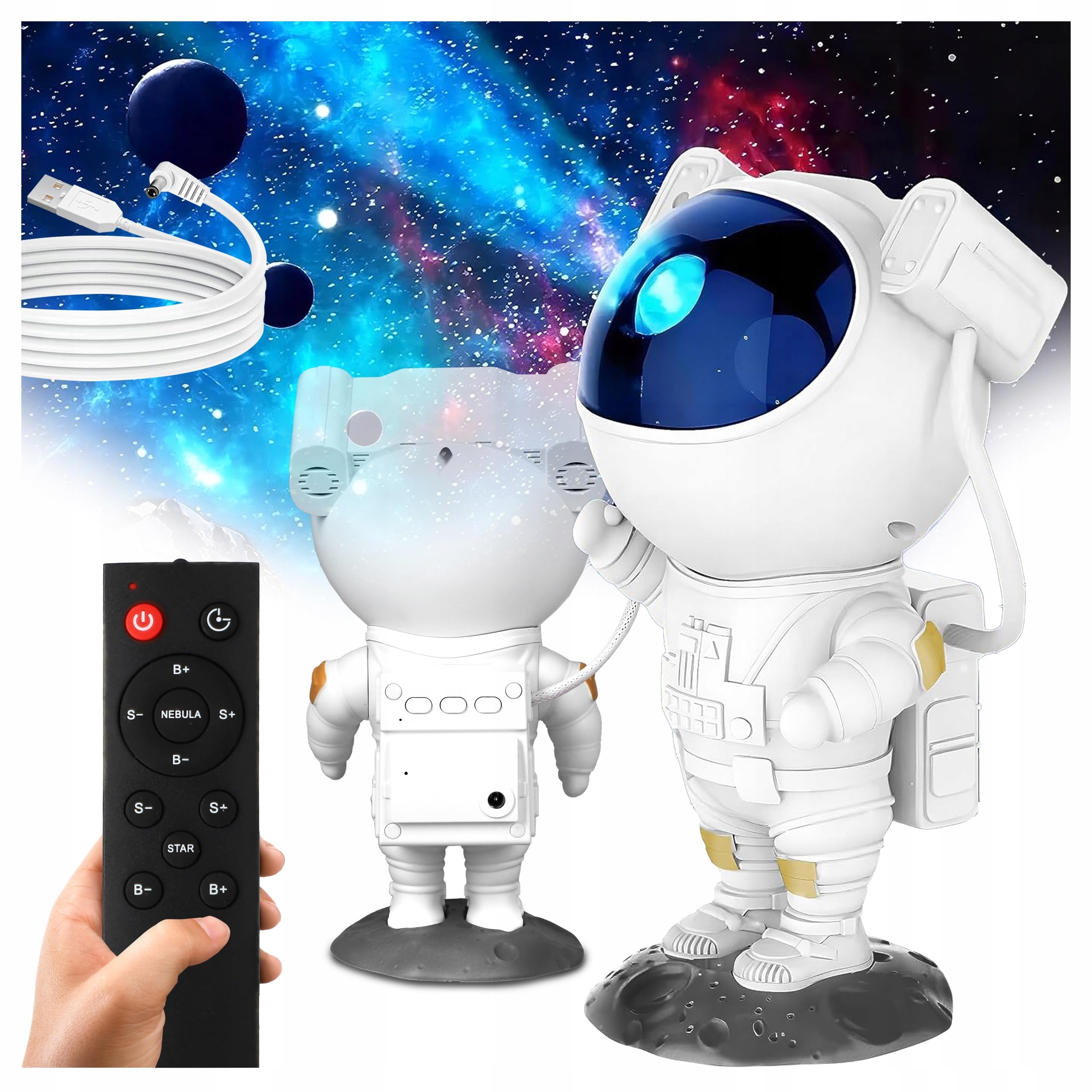 Galaxie Sternenhimmel Astronaut Projektor, Led Weltraum Nachthimmel Lichtprojektor Lampe Mit Timer & Fernbedienung, Sternenlicht Für Schlafzimmer Perfekt Geschenk für Kinder und Erwachsene (8086)