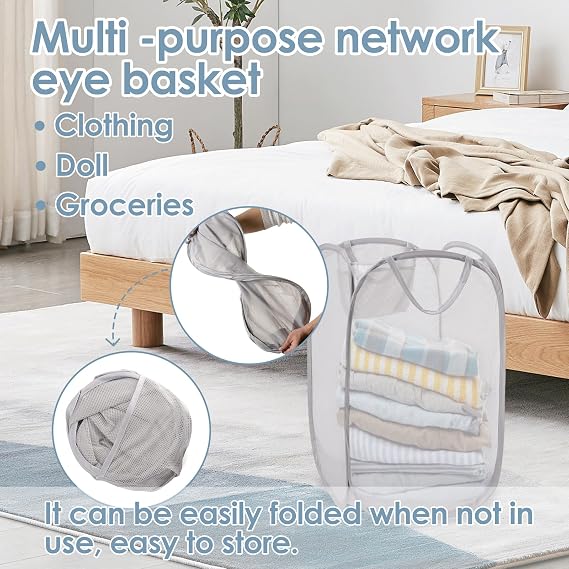 Foldable Pop Up Laundry Hamper,Dual-Use Laundry Basket