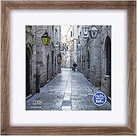 Vista 58 de RPJC - Marco de fotos de 4 x 4 pulgadas hecho de madera maciza con vidrio de alta definición para montaje en pared, acabado en madera flotante