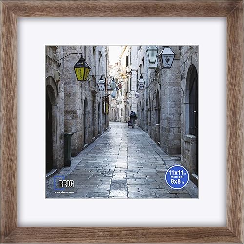 Miniatura 58 de RPJC - Marco de fotos de 4 x 4 pulgadas hecho de madera maciza con vidrio de alta definición para montaje en pared, acabado en madera flotante