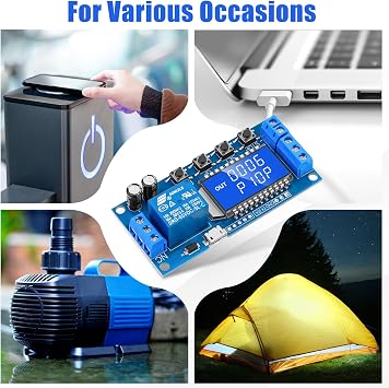 2pcs Timer Relay - Time Delay Relay DC 5V 12V 24V Delay-Off Cycle Timer 0.01s-9999mins Module Adjustable Trigger Delay Switch Control Relay Board with LCD Display